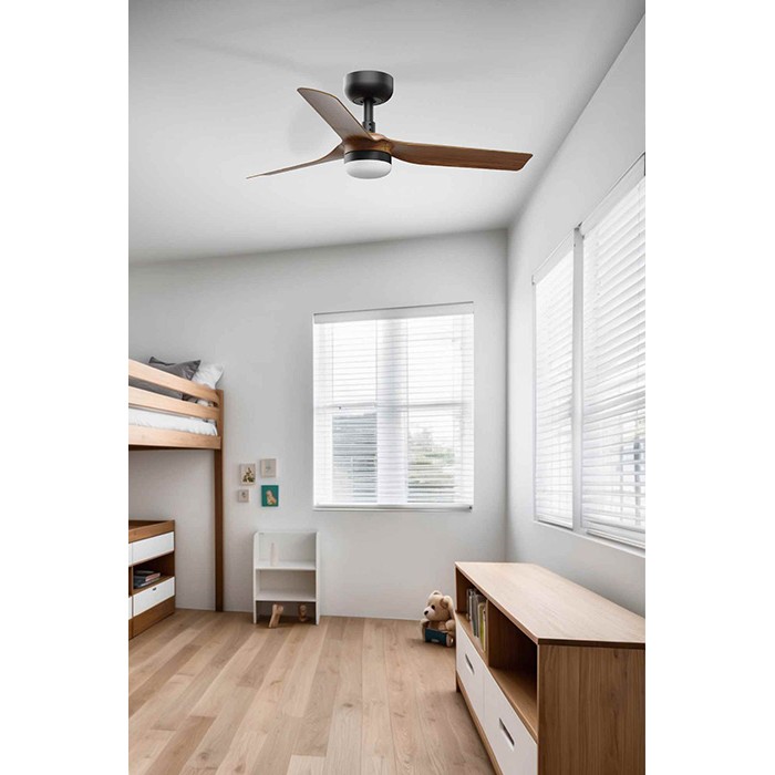 Люстра-вентилятор Faro 33823WT-1TW Mini Punt S 900 Black 3 P Wood Dark 10W Tuya