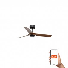 Потолочный вентилятор Faro 33823WT Mini Punt S 900 Black 3 Blades Wood Dark Tuya