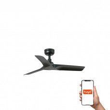Потолочный вентилятор Faro 33825WT Hey S 900mm Black 3 Blades Black Tuya