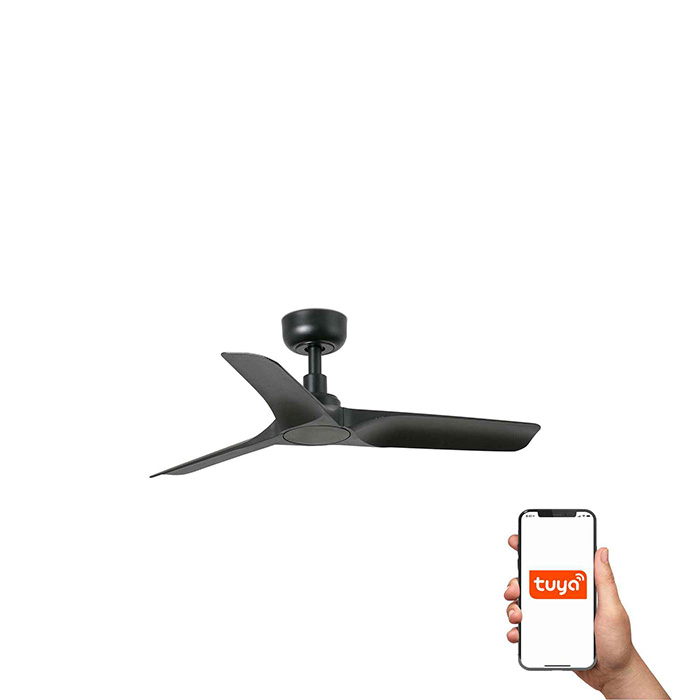 Стельовий вентилятор Faro 33825WT Hey S 900mm Black 3 Blades Black Tuya