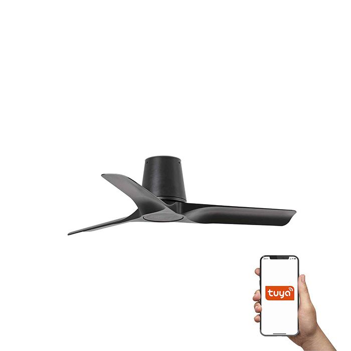 Стельовий вентилятор Faro 33827WT Hey Tub S 900mm Black 3 Blades Black Tuya