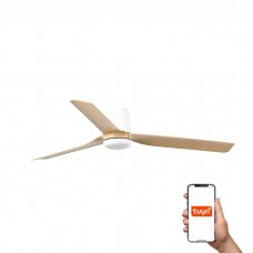 Потолочный вентилятор Faro 33829WT Punt Tub M 1300 White 3 Blades Wood Light Tuya