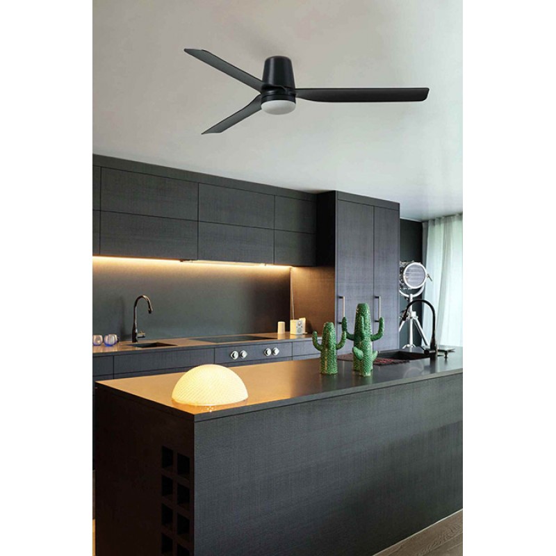 Люстра-вентилятор Faro 33830WT-1TW Punt Tub M 1300mm Black 3P Black LED 18W Tuya
