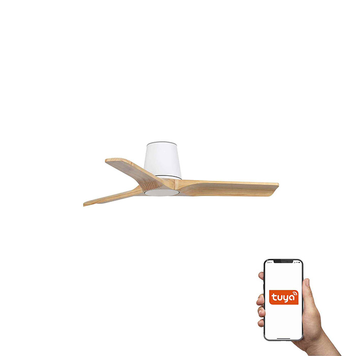 Потолочный вентилятор Faro 33836WT Heywood Tub S 900 White 3P Wood Light Tuya