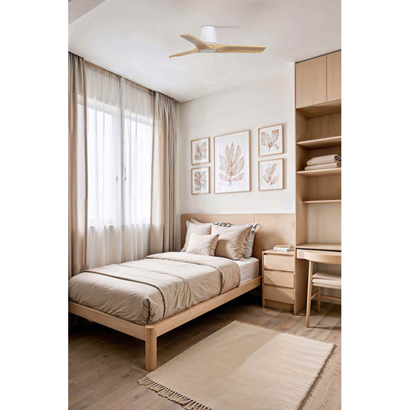 Стельовий вентилятор Faro 33836WT Heywood Tub S 900 White 3P Wood Light Tuya