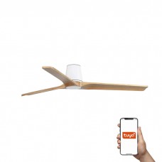 Стельовий вентилятор Faro 33838WT Heywood Tub L 1320 White 3P Wood Light Tuya
