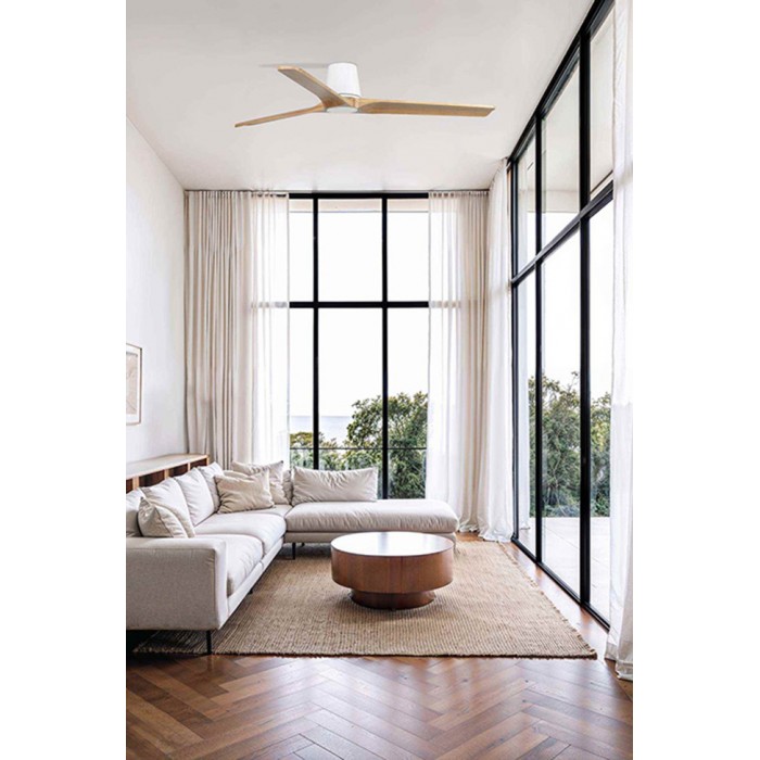 Потолочный вентилятор Faro 33838WT Heywood Tub L 1320 White 3P Wood Light Tuya
