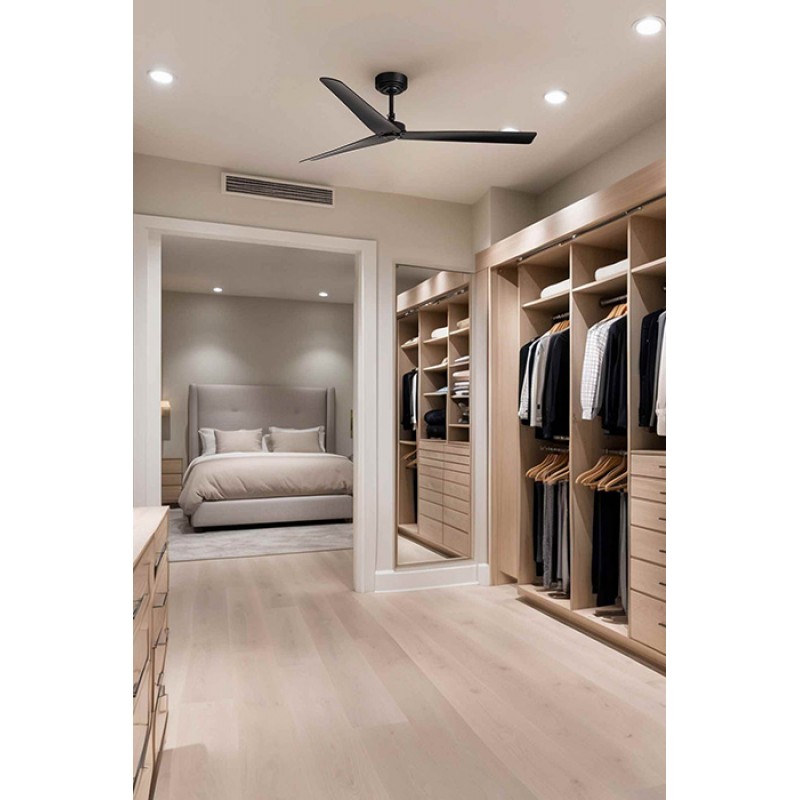 Потолочный вентилятор Faro 34100WW Milos 1320mm Black 3 Blades Plywood Wiz