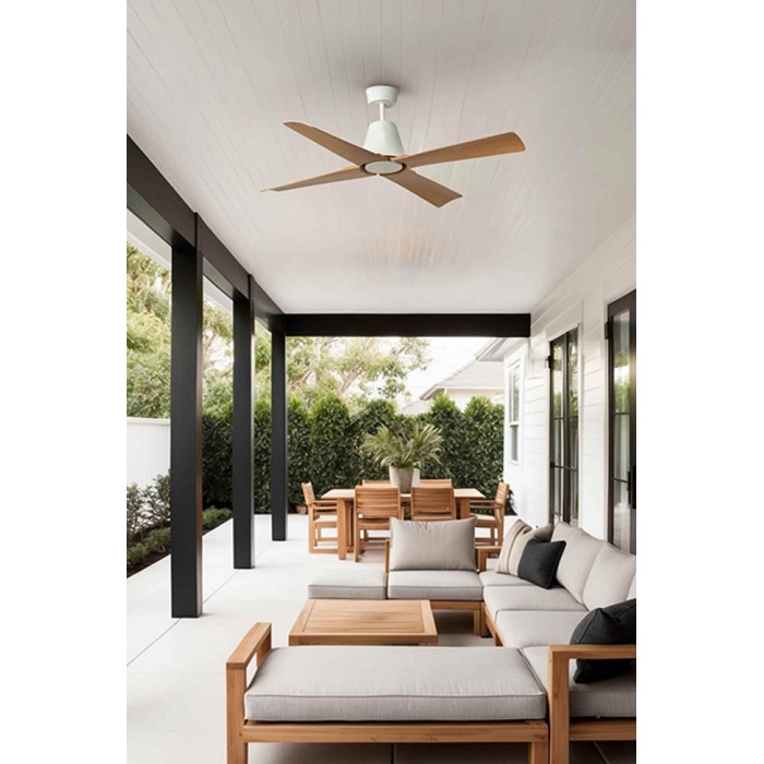 Потолочный вентилятор Faro 34105WW Typhoon 1300mm White 4 Blades Wood IP44 Wiz Потолочный вентилятор Faro 34105WW Typhoon 1300mm White 4 Blades Wood IP44 Wiz