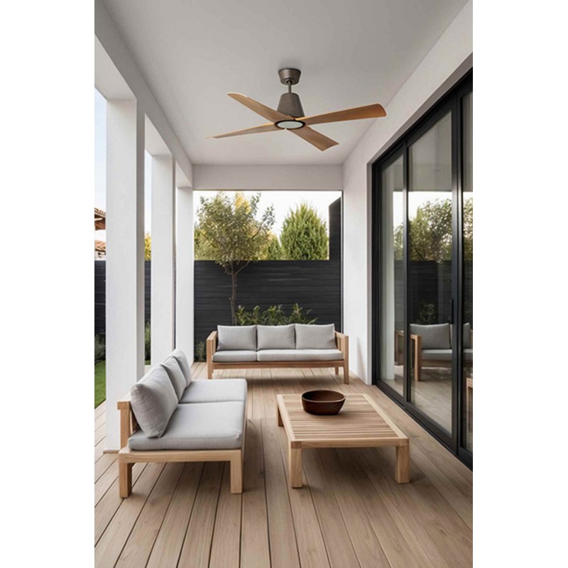 Люстра-вентилятор Faro 34106WW-130 Typhoon 1300mm Brown 4P Mad IP44 19W 3000K Wiz