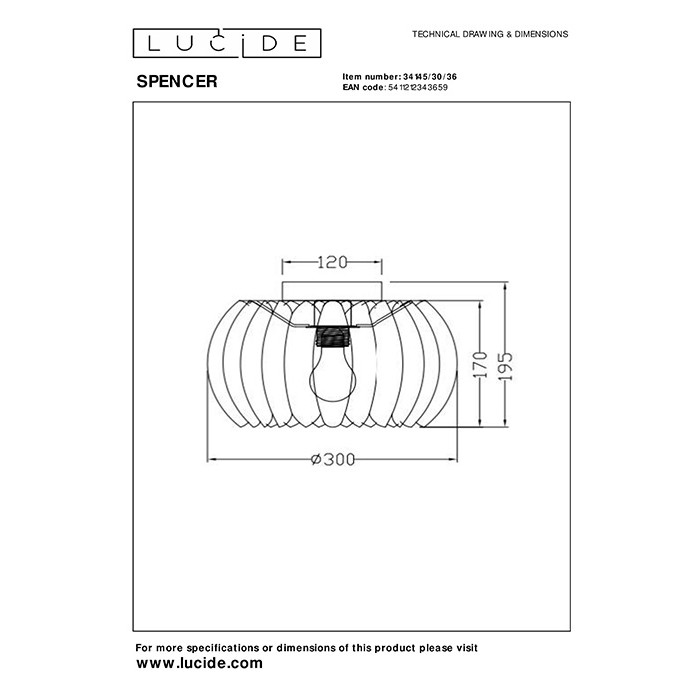 Люстра Lucide 34145/30/36 Spencer