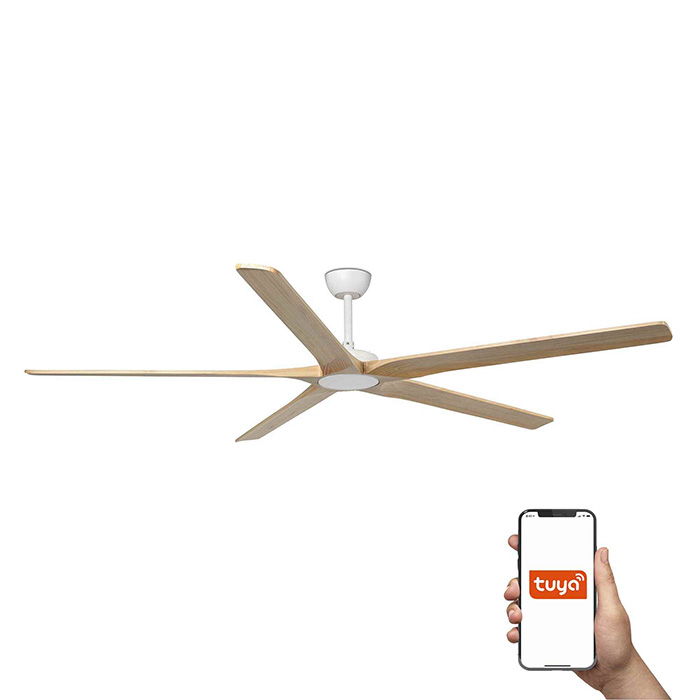 Стельовий вентилятор Faro 34191WT Bigwood 20 XXL 2000mm White 6 Blades Pine Tuya