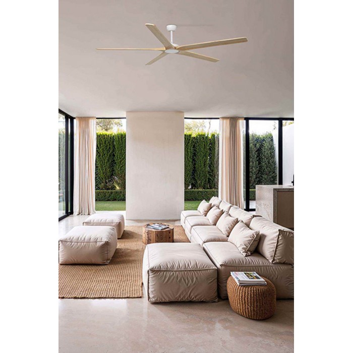 Стельовий вентилятор Faro 34191WT Bigwood 20 XXL 2000mm White 6 Blades Pine Tuya Стельовий вентилятор Faro 34191WT Bigwood 20 XXL 2000mm White 6 Blades Pine Tuya