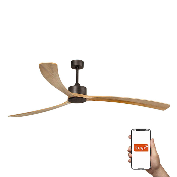 Стельовий вентилятор Faro 34200AWT Kauai XXL 2330mm Brown 3 Blades Tuya