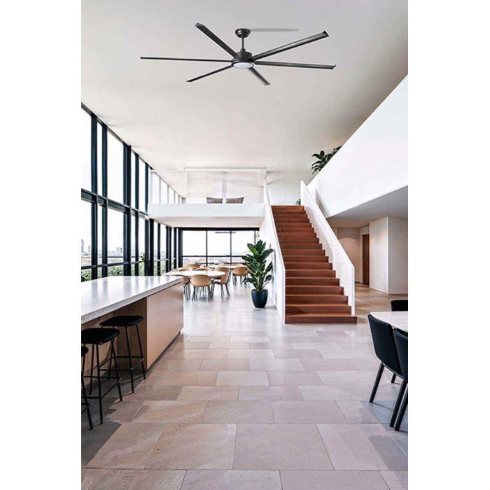 Люстра-вентилятор Faro 34207-130 Rotterdam 25 XXL 2500mm Black 6P 32W LED 3000K
