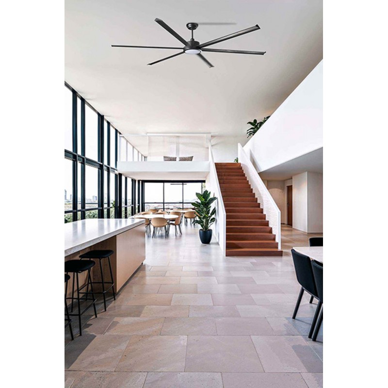 Люстра-вентилятор Faro 34207-130 Rotterdam 25 XXL 2500mm Black 6P 32W LED 3000K