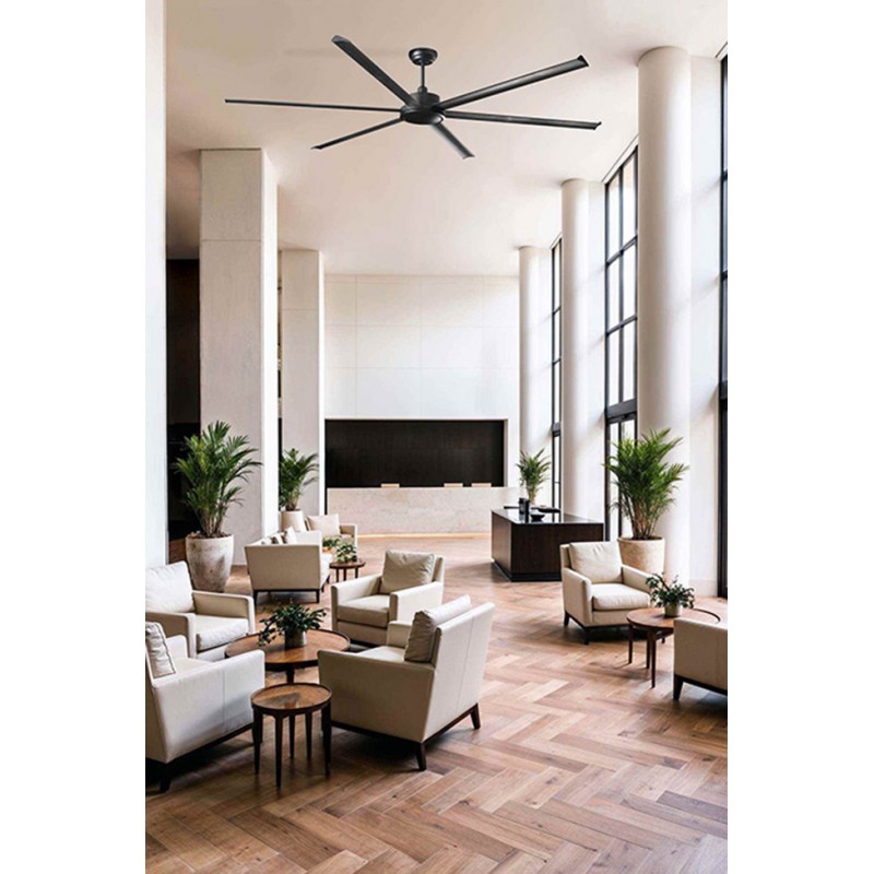 Потолочный вентилятор Faro 34207 Rotterdam 25 XXL 2500mm Black 6 Blades