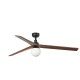 Люстра-вентилятор Faro 34276WW-11L Klim L 1500mm Black 3 Blades Walnut Osc. 1xE27 Wi