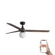 Люстра-вентилятор Faro 34276WT-11L Klim L 1500mm Black 3P Walnut Dark 1xE27 Tuya