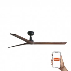 Потолочный вентилятор Faro 34276WT Klim L 1500mm Black 3 Blades Walnut Dark Tuya