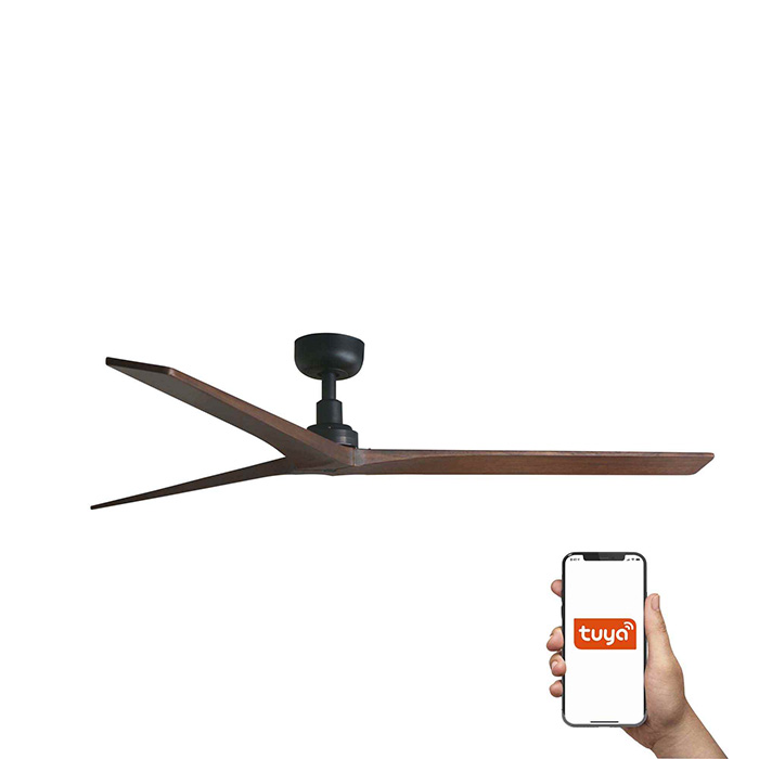 Стельовий вентилятор Faro 34276WT Klim L 1500mm Black 3 Blades Walnut Dark Tuya