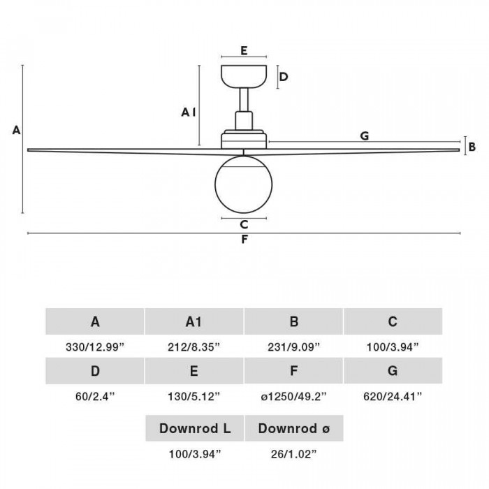 Люстра-вентилятор Faro 34280-11L Klim