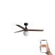Люстра-вентилятор Faro 34277WT-11L Klim M 1250mm Black 3P Walnut Dark 1xE27 Tuya