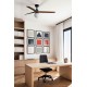 Люстра-вентилятор Faro 34277WW-11L Klim M 1250mm Black 3 Blades Walnut Osc. 1xE27 Wi