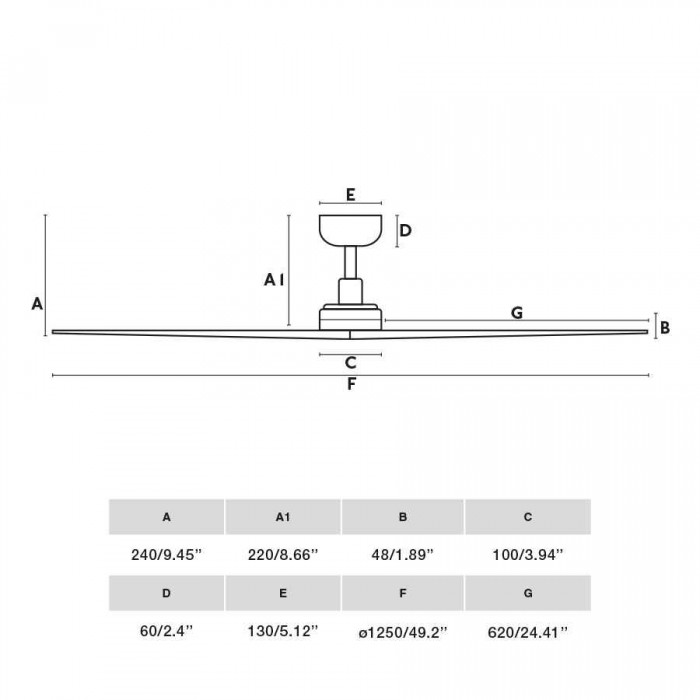Стельовий вентилятор Faro 34277WT Klim M 1250mm Black 3P Wood Walnut Dark Tuya