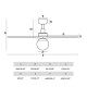 Люстра-вентилятор Faro 34284WT-11L Klim S 925mm Black 3 Blades Oak Light 1xE27 Tuya