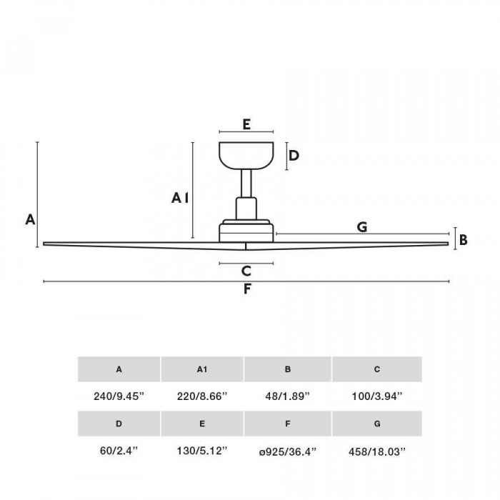 Стельовий вентилятор Faro 34278WT Klim S 925mm Black 3P Wood Walnut Dark Tuya