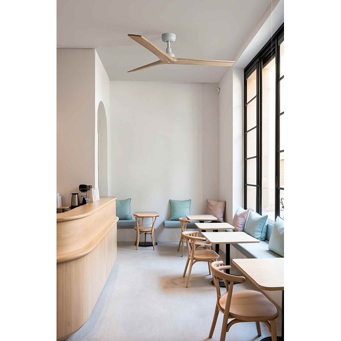 Стельовий вентилятор Faro 34280WW Klim M 1250mm White 3 Blades Oak Light Wiz