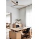 Потолочный вентилятор Faro 34282WT Klim L 1500mm Black 3 Blades Oak Light Tuya