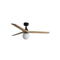 Люстра-вентилятор Faro 34283WW-11L Klim M 1250mm Black 3 Blades Oak Light 1xE27 Wiz