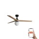 Люстра-вентилятор Faro 34283WT-11L Klim M 1250mm Black 3P Oak Light 1xE27 Tuya