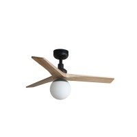 Люстра-вентилятор Faro 34284WW-11L Klim S 925mm Black 3 Blades Oak Light 1xE27 Wiz
