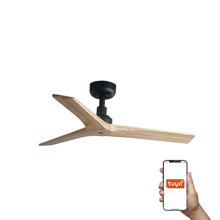 Стельовий вентилятор Faro 34284WT Klim S 925mm Black 3P Wood Oak Light Tuya