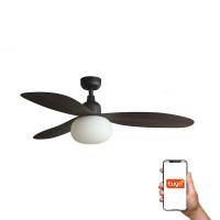 Люстра-вентилятор Faro 34301WT-11L Palma M 1290mm Brown 3P IP44 Seaside 1xE27 Tuya