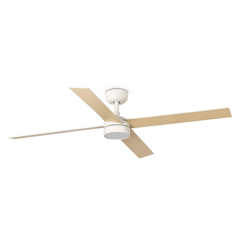 Люстра-вентилятор Faro 34355WT-1TW Rudder L 4 1320mm White 4P 18W LED CCT Dim Tuya