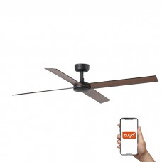 Потолочный вентилятор Faro 34356WT ??Rudder L 4 1320mm Black 4 Blades Black Walnut Tuy