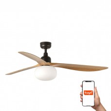 Люстра-вентилятор Faro 34360WT-11L Outwood L 1500mm Brown 3P Oak IP44 1xE27 Tuya