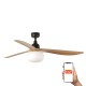 Люстра-вентилятор Faro 34360WT-11L Outwood L 1500mm Brown 3P Oak IP44 1xE27 Tuya