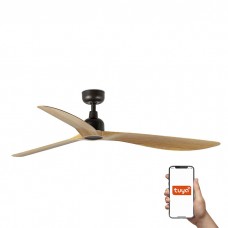 Потолочный вентилятор Faro 34360WT Outwood L 1500mm Brown 3 Blades Oak IP44 Tuya