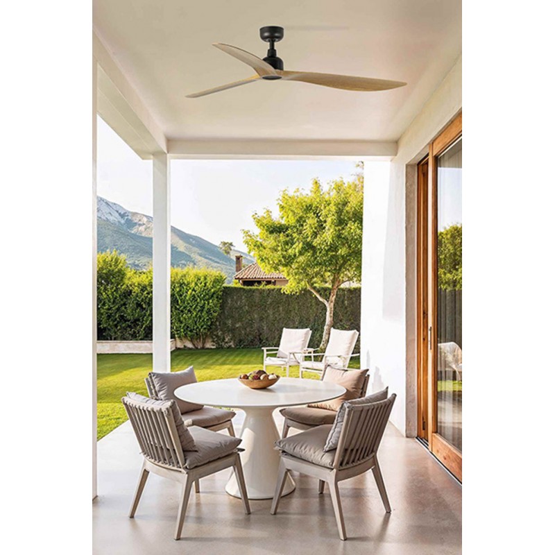 Потолочный вентилятор Faro 34360WT Outwood L 1500mm Brown 3 Blades Oak IP44 Tuya