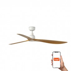Потолочный вентилятор Faro 34361WT Outwood L 1500mm White 3 Blades Oak IP44 Tuya