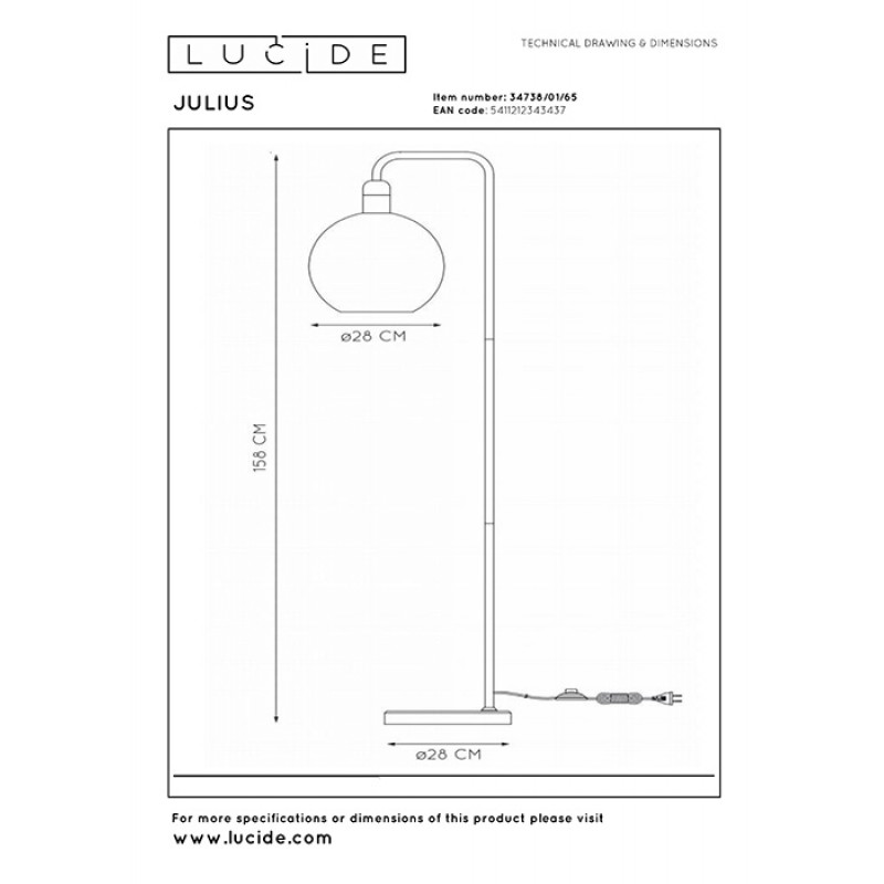 Торшер Lucide 34738/01/65 Julius