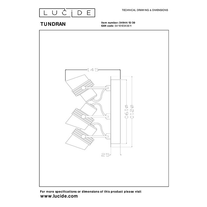 Спот - Lucide 34944/13/30 Tundran Спот - Lucide 34944/13/30 Tundran