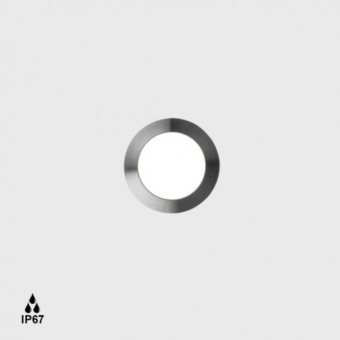 Светильник настенный LTX IN WALL DOT, D46mm, H34mm, LED 1.4W, 3000К, сталь (08.3854.R1.930.SS)