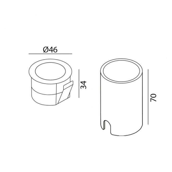Светильник настенный LTX IN WALL DOT, D46mm, H34mm, LED 1.4W, 3000К, сталь (08.3854.R1.930.SS)