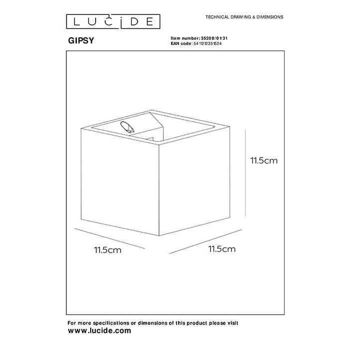 Настенный светильник Lucide 35208/01/31 Gipsy
